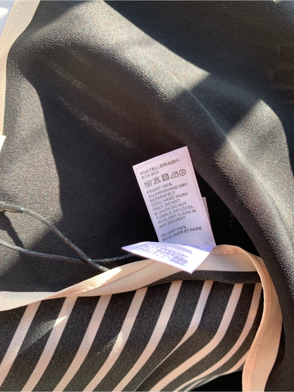 Toteme Black and Cream Geometric Silk Scarf - Picture 4 of 6